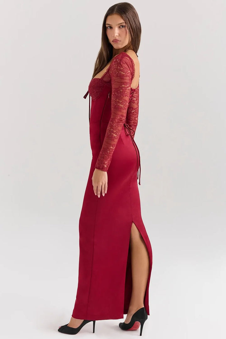 Aspen | Satin Lace Dress in first_variant_option1 | Elegant Women&