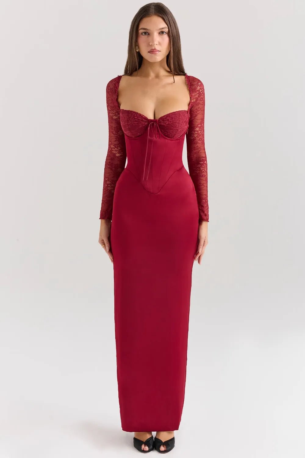 Aspen | Satin Lace Dress in first_variant_option1 | Elegant Women&