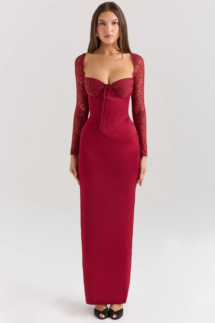 Aspen | Satin Lace Dress in first_variant_option1 | Elegant Women&