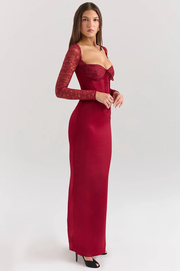 Aspen | Satin Lace Dress in first_variant_option1 | Elegant Women&