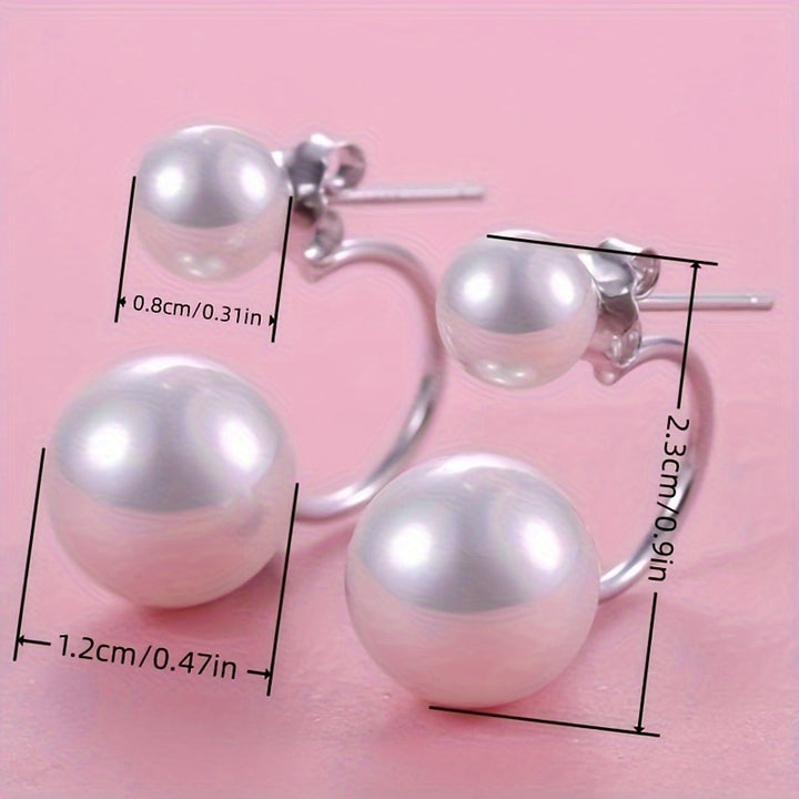 Hastia | Double-Sided Faux Pearl Front-Back Stud Earrings