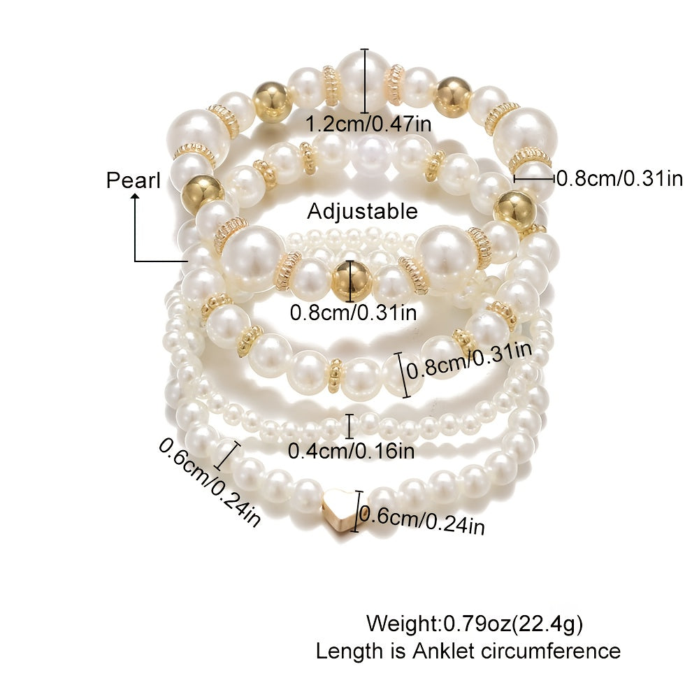 Gisela | Pearl Beaded Elastic Bracelet Set