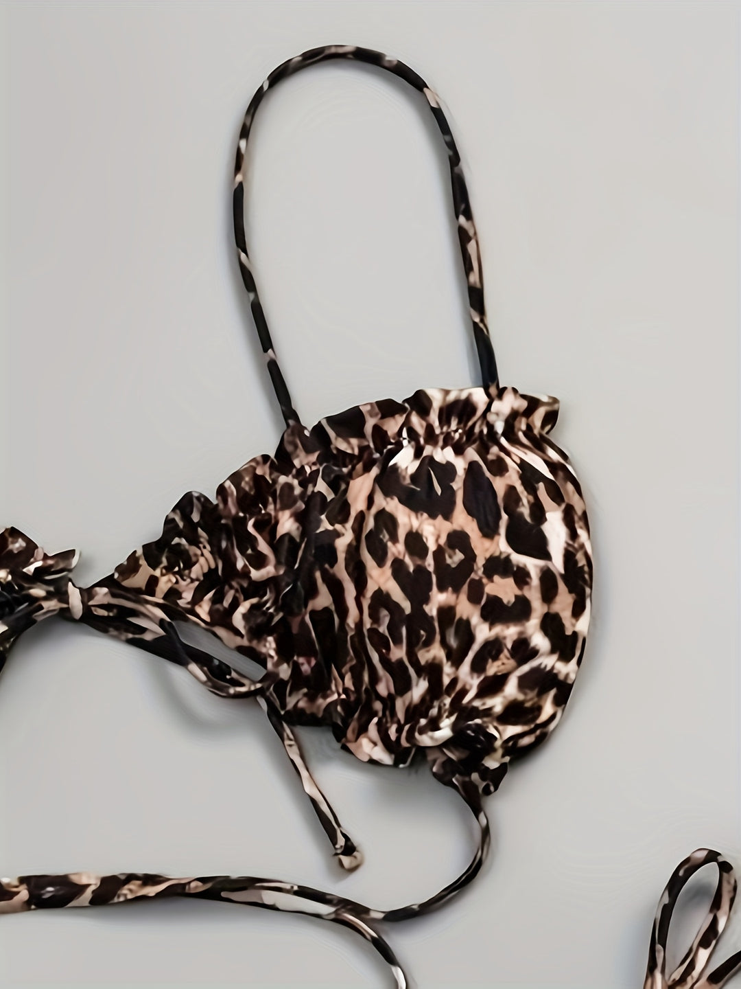 Zahra | Leopard Ruched Tie Bikini Set