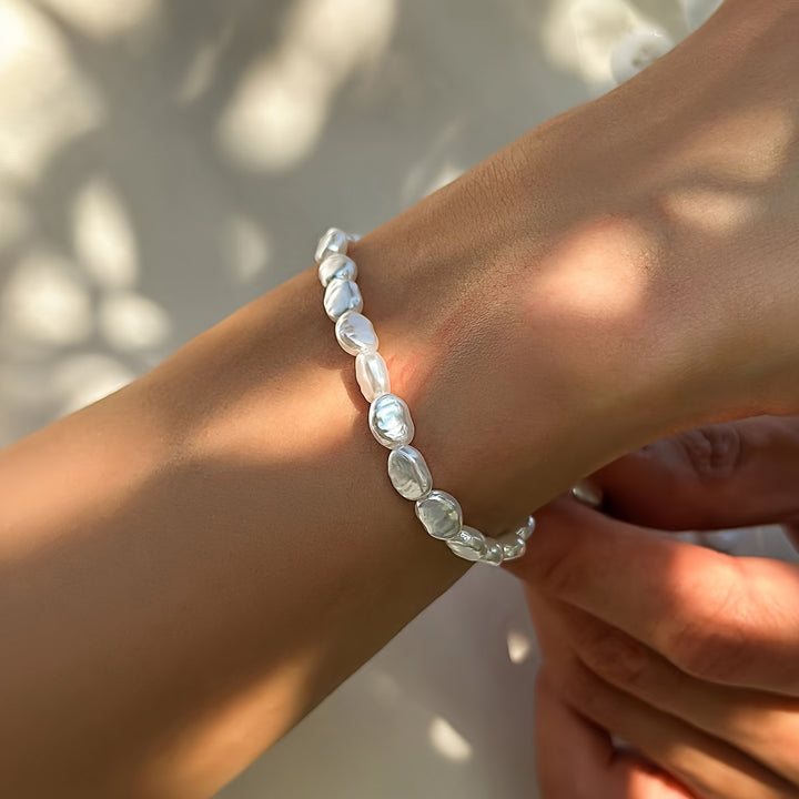 Juno | Baroque Irregular Faux Pearl Beaded Trend Bracelet