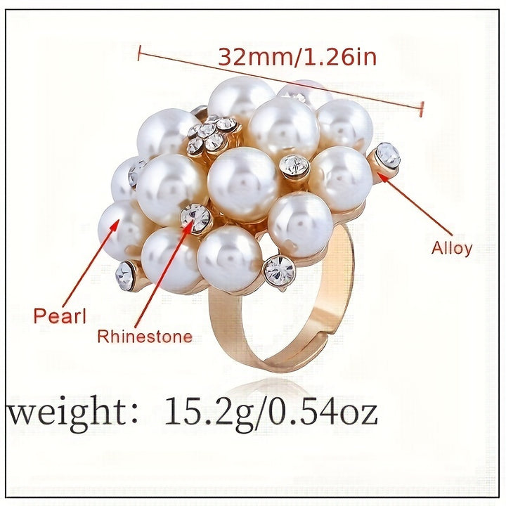 Geneva | French Retro Faux Pearl Cluster Statement Ring