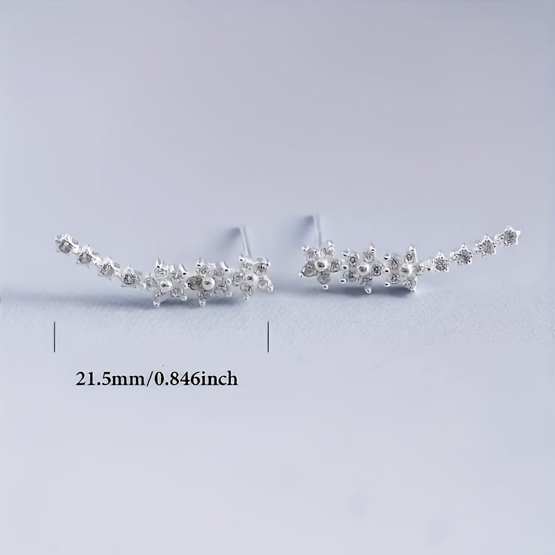 Fleurine | Rhinestone Flower Ear Climbers