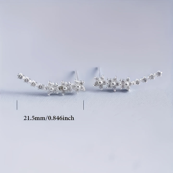Fleurine | Rhinestone Flower Ear Climbers