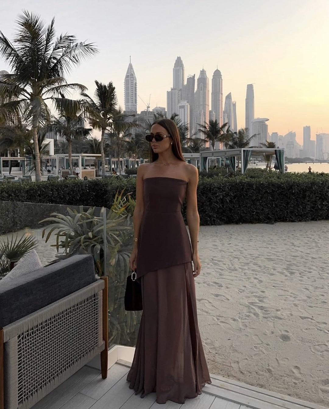 Beatrice | Asymmetrical Maxi Dress in first_variant_option1 | Elegant Women&