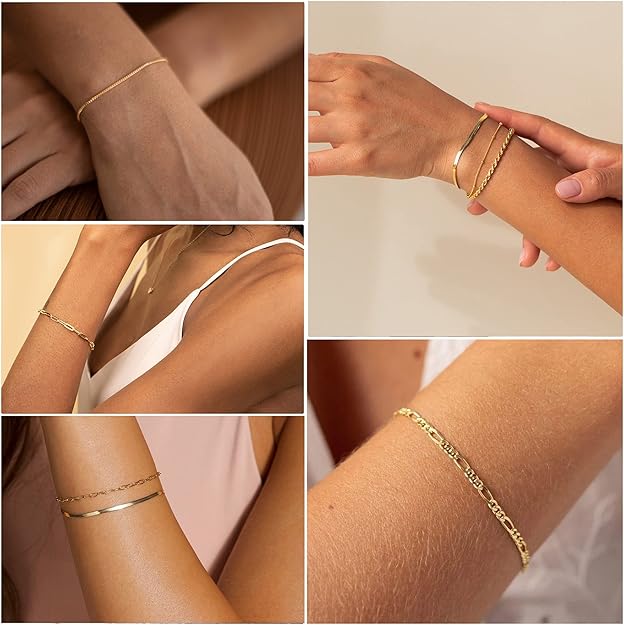 Blodwen | Delicate Gold Layered Bracelet Set in first_variant_option1 | Elegant Women&