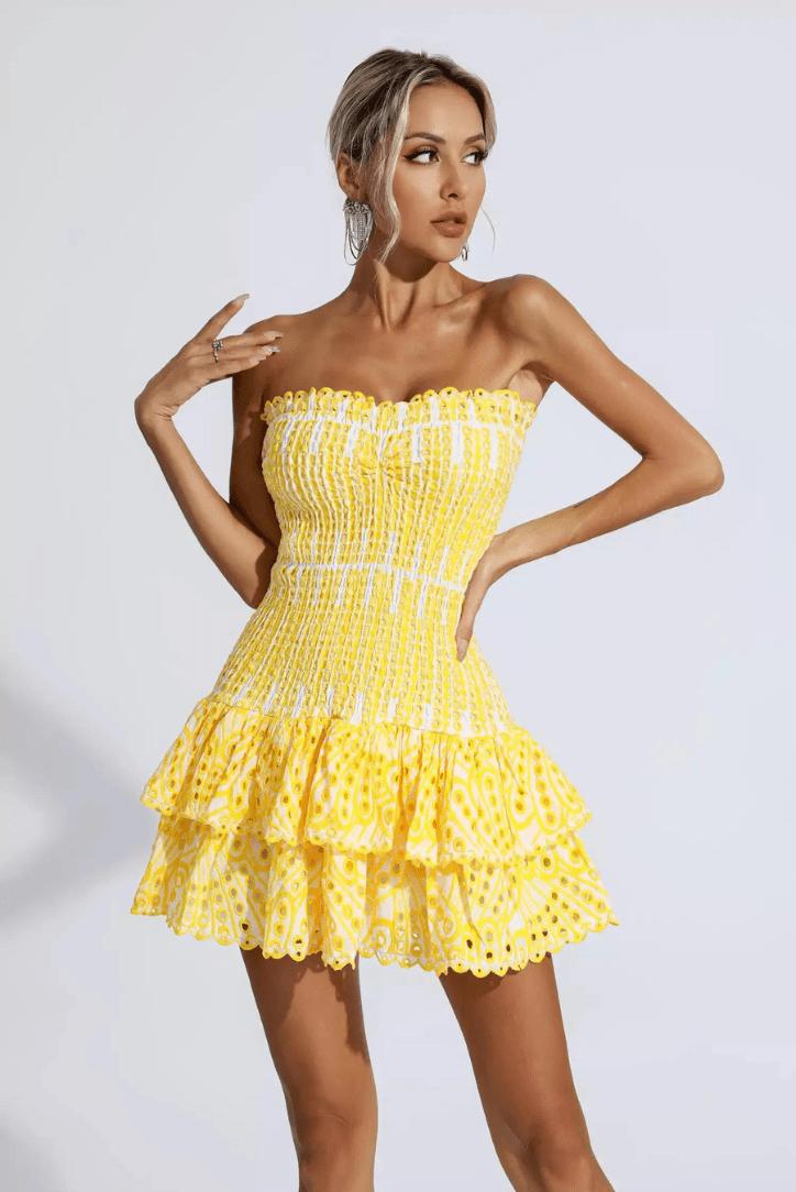 Briony | Ruffle Mini Dress in first_variant_option1 | Elegant Women&