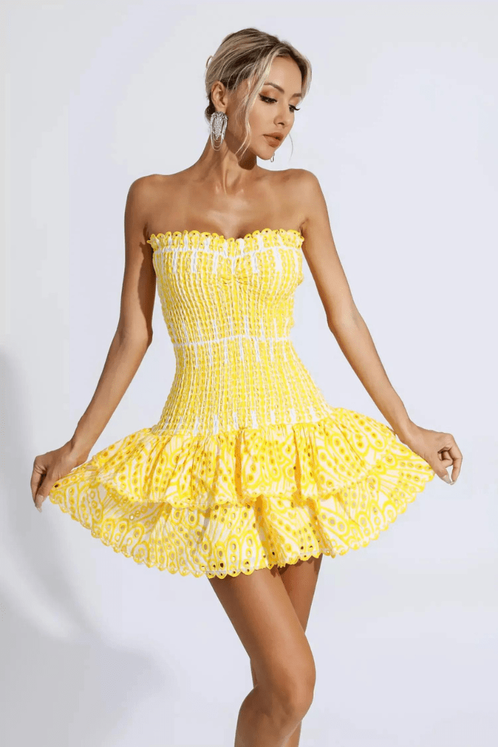 Briony | Ruffle Mini Dress in first_variant_option1 | Elegant Women&