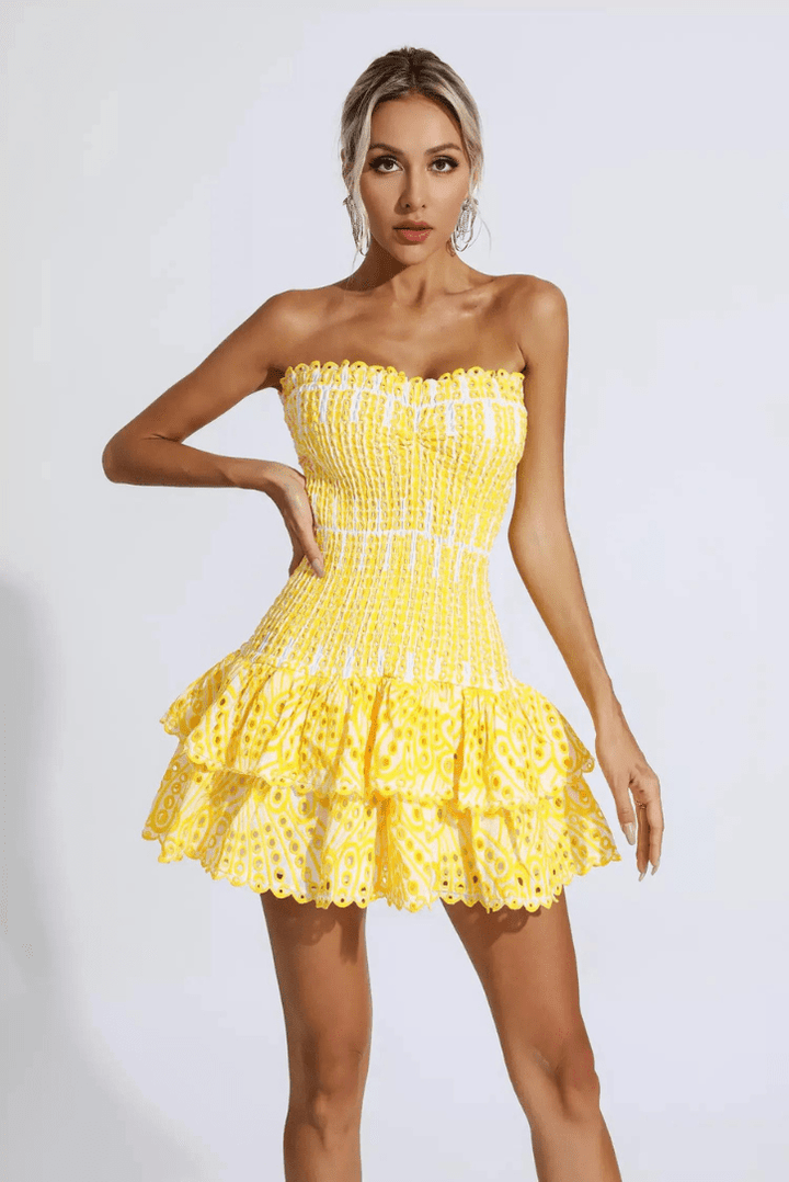 Briony | Ruffle Mini Dress in first_variant_option1 | Elegant Women&