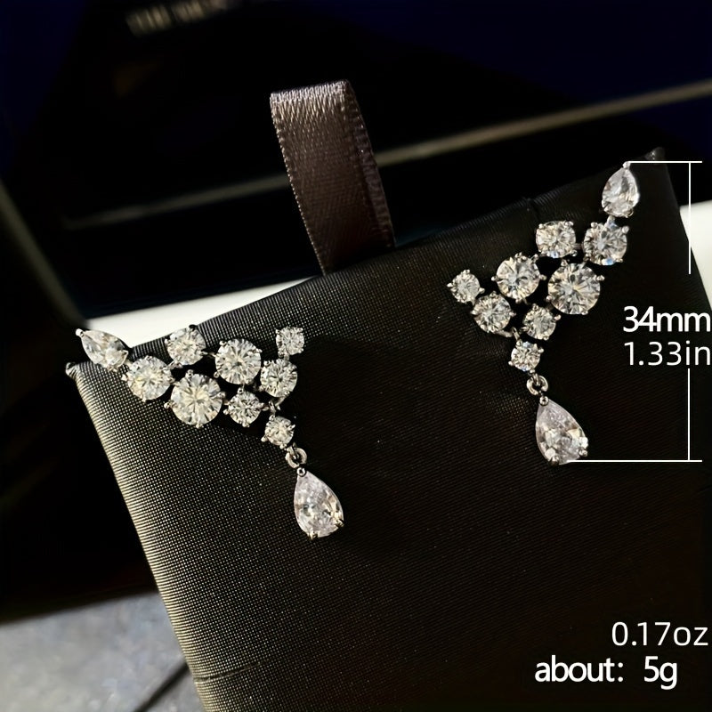 Madrigal | Cubic Zirconia Cluster Teardrop Earrings