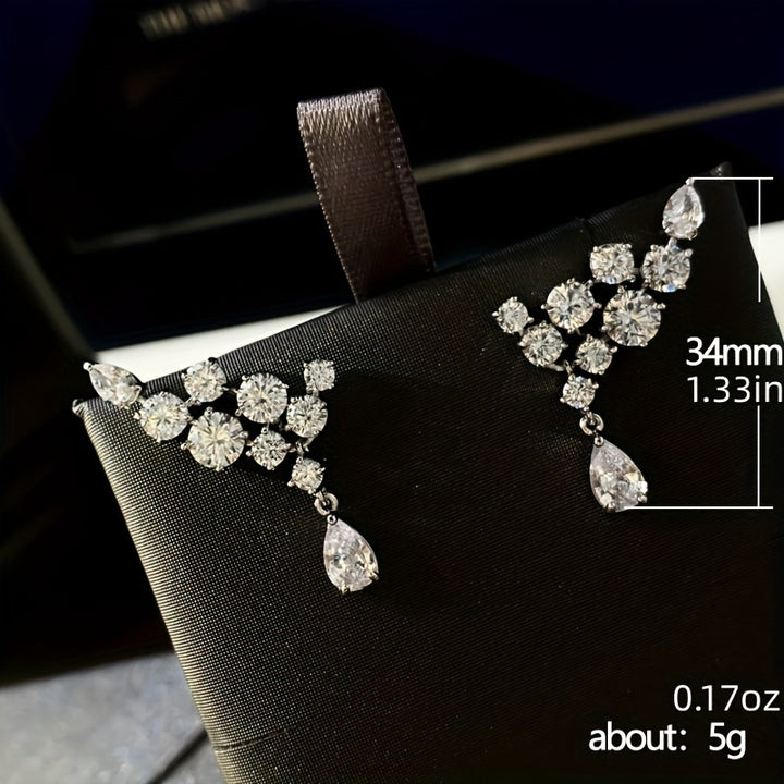 Madrigal | Cubic Zirconia Cluster Teardrop Earrings
