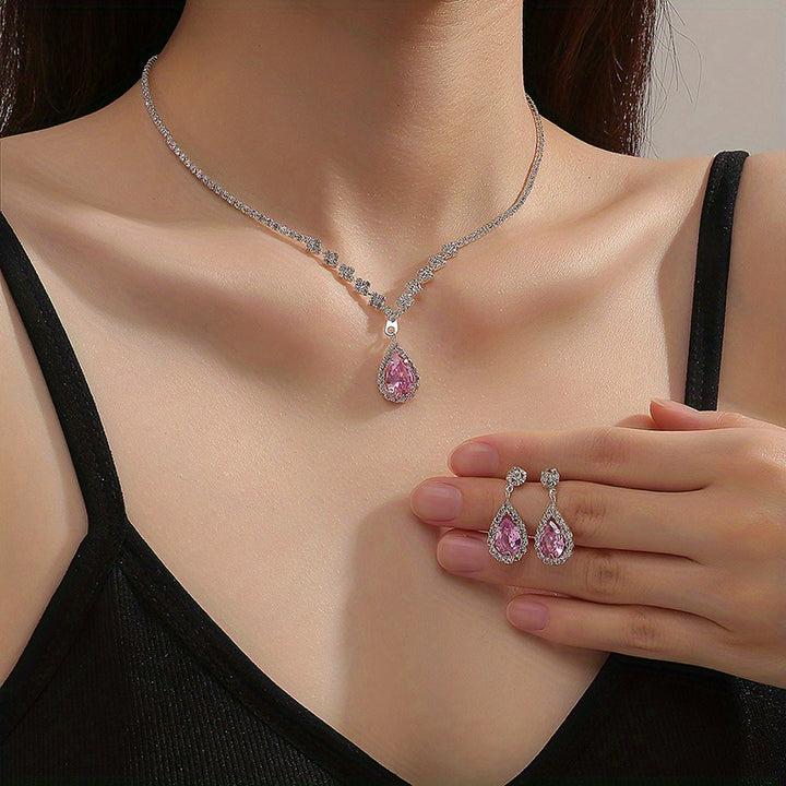 Nicolette | Teardrop Rhinestone Jewelry Set