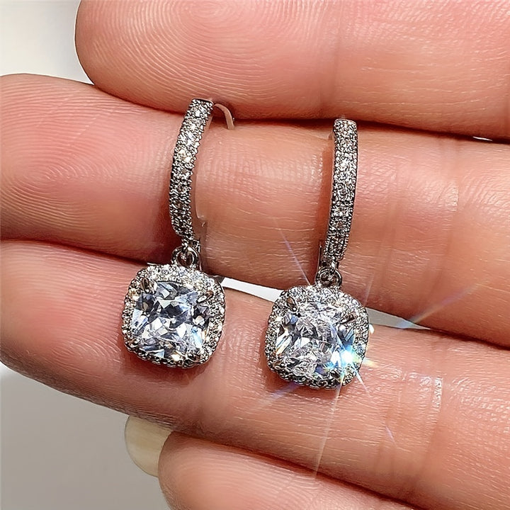 Evelina | Zirconia Halo Huggie Earrings