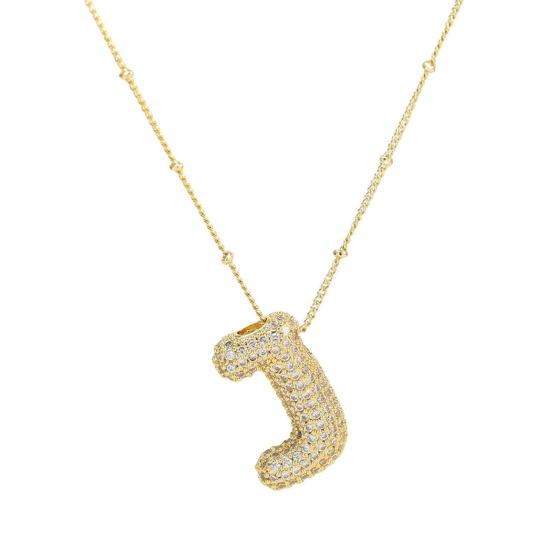 Saskia | Diamond Bubble Letter Necklace
