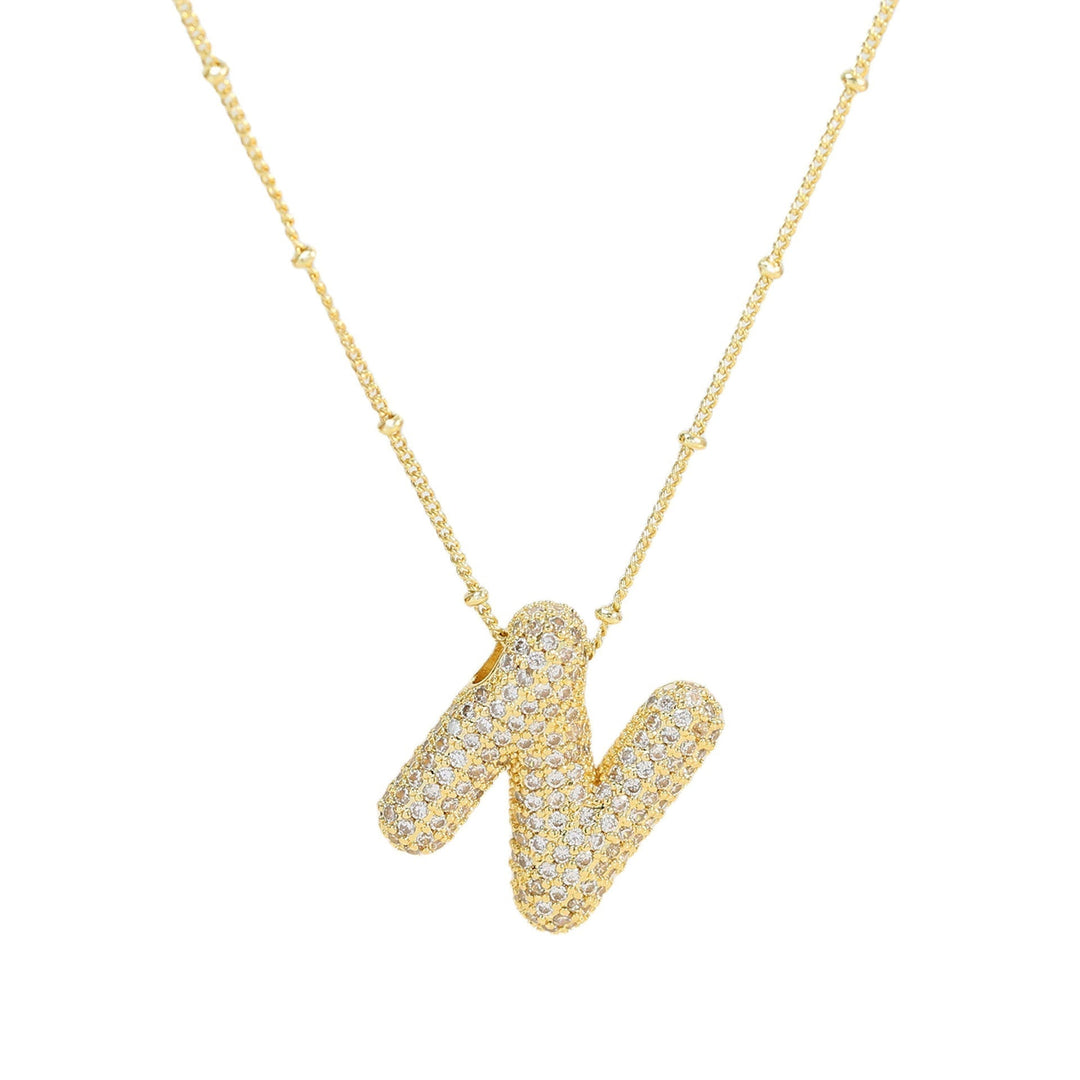 Saskia | Diamond Bubble Letter Necklace