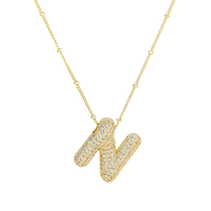 Saskia | Diamond Bubble Letter Necklace