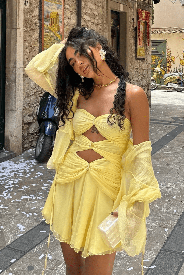 Celeste | Golden Rings Mini Dress in first_variant_option1 | Elegant Women&