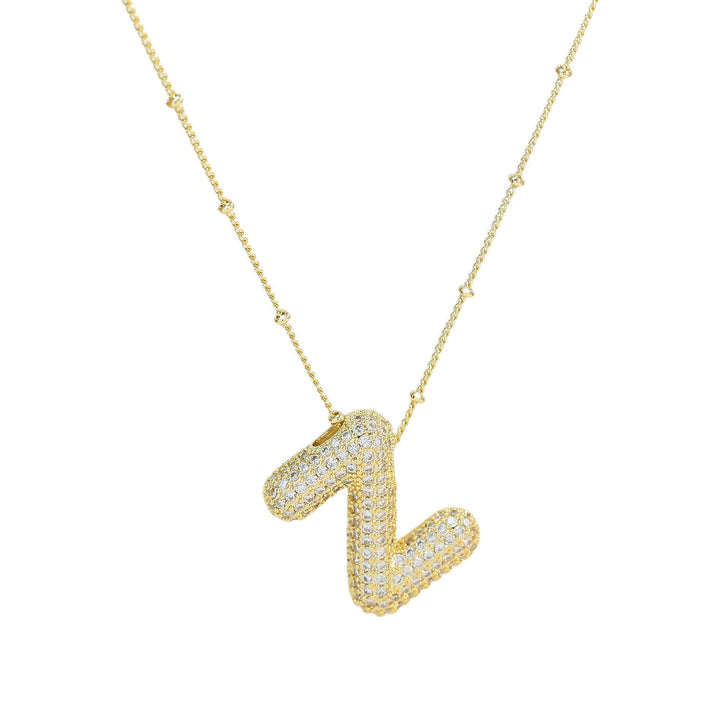 Saskia | Diamond Bubble Letter Necklace