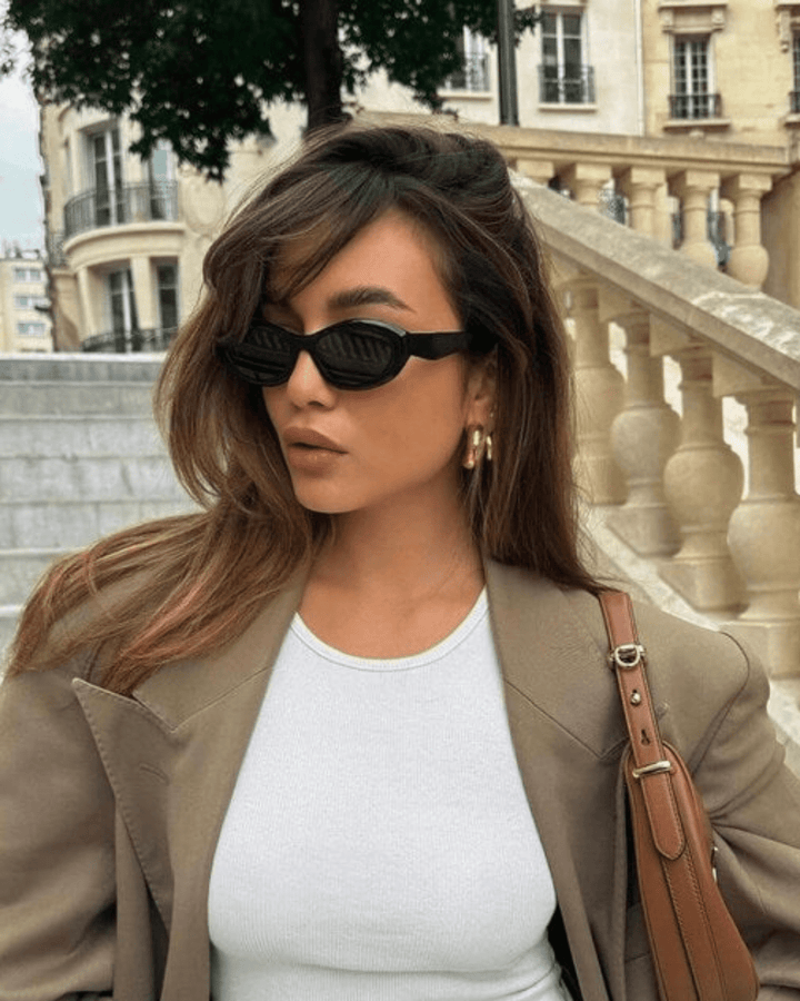 Clarinda | Edgy Ribbed Sunglasses in first_variant_option1 | Elegant Women&