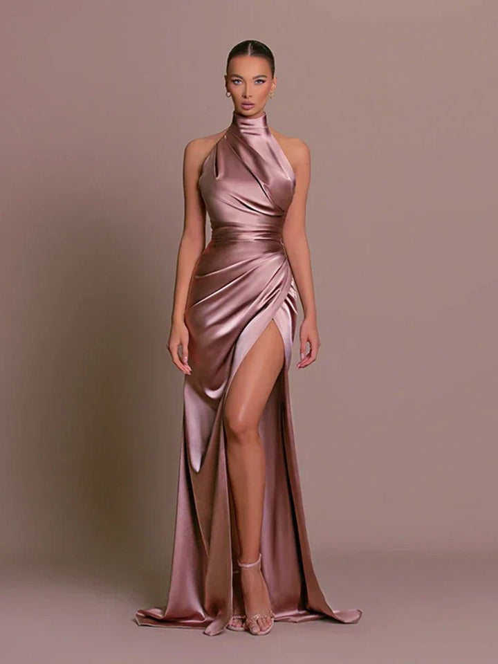 Cleo | Sleek Slit Gown in first_variant_option1 | Elegant Women&