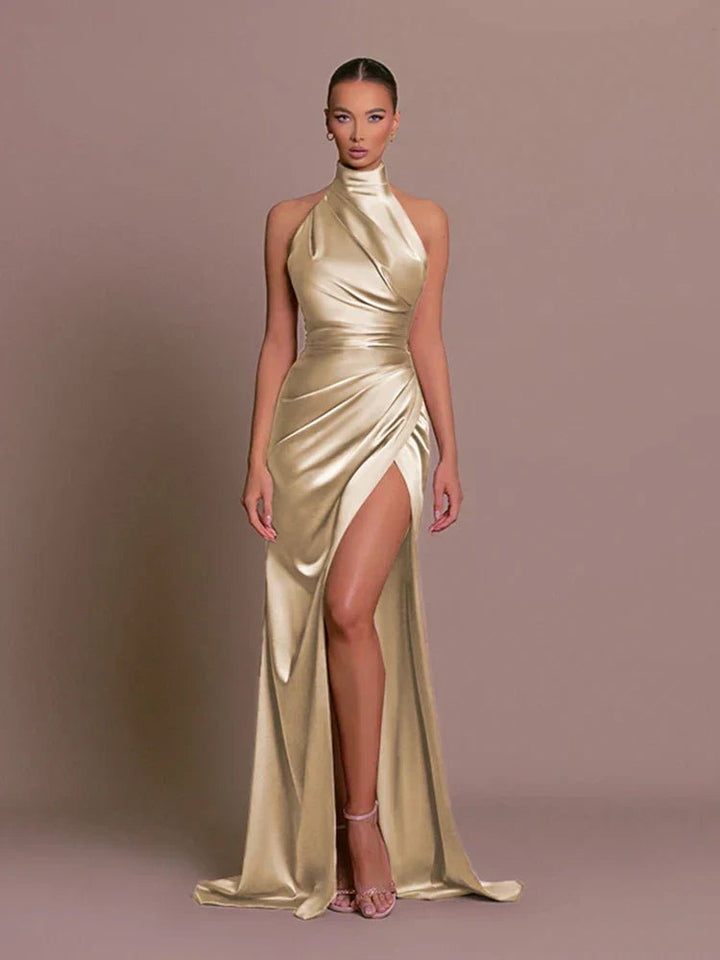 Cleo | Sleek Slit Gown in first_variant_option1 | Elegant Women&