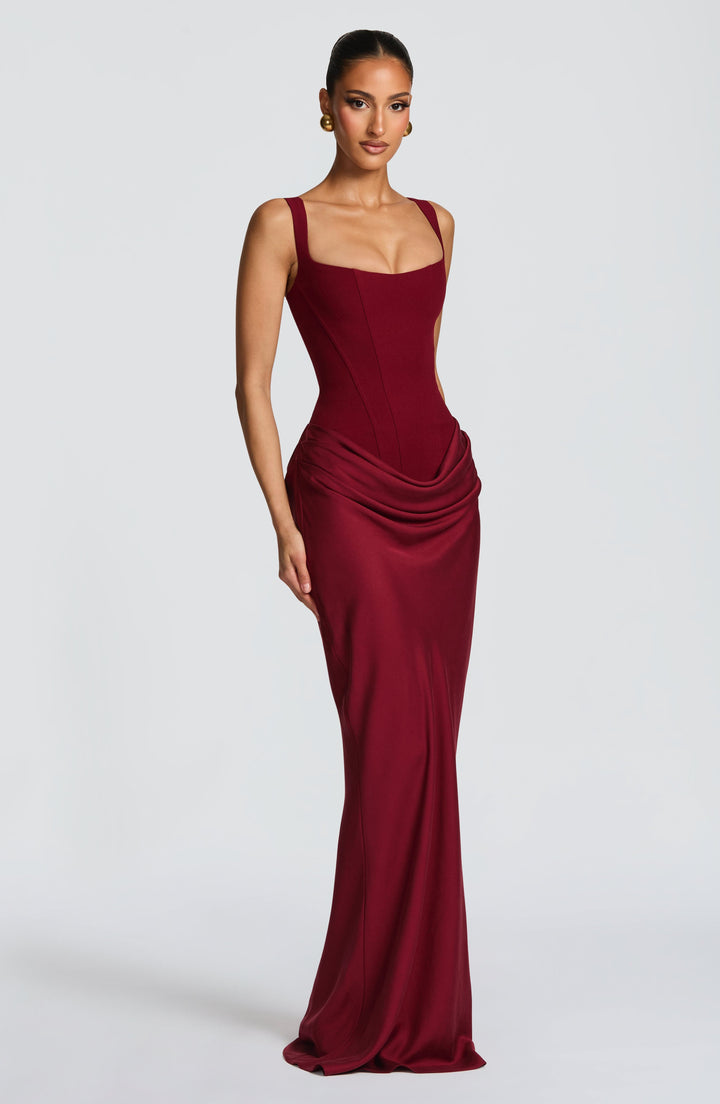 Serephina | Romantic Burgundy Maxi Dress