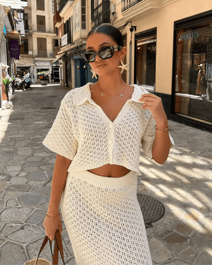 Cosima | Chic Crochet Co - ord in first_variant_option1 | Elegant Women&