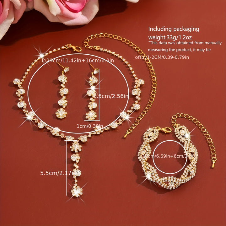 Rosalind | Rhinestone Y-Necklace Jewelry Set