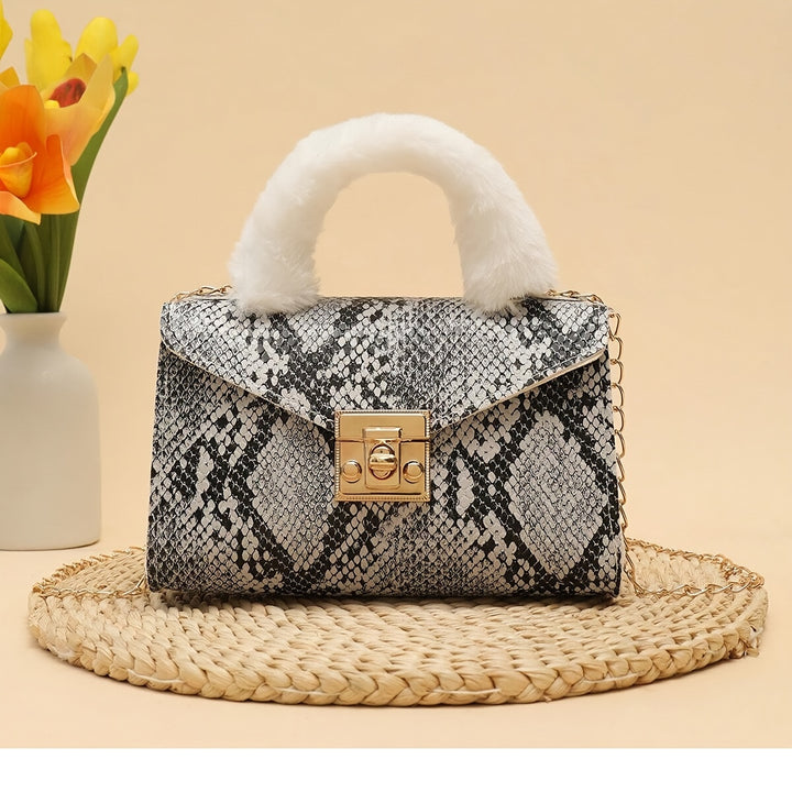 Freya | Faux Fur Handle Chain Crossbody