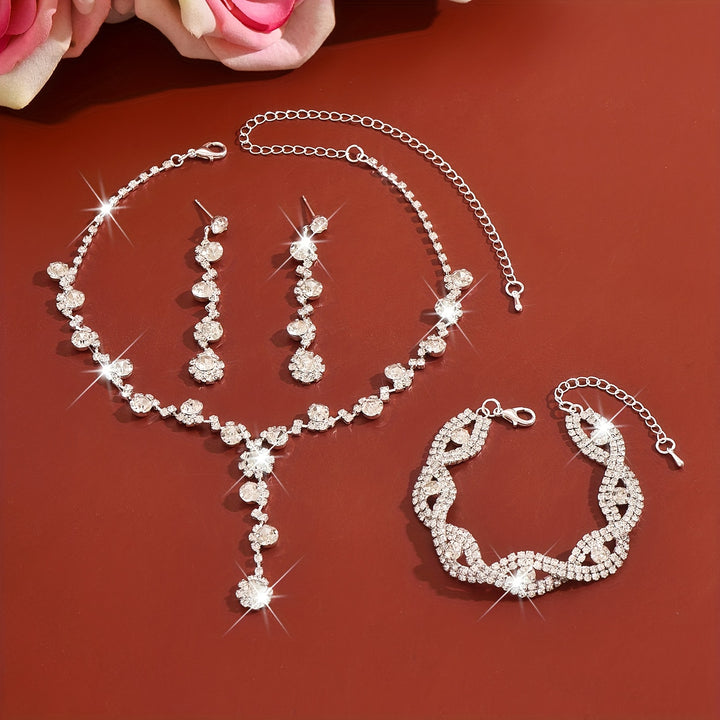 Rosalind | Rhinestone Y-Necklace Jewelry Set