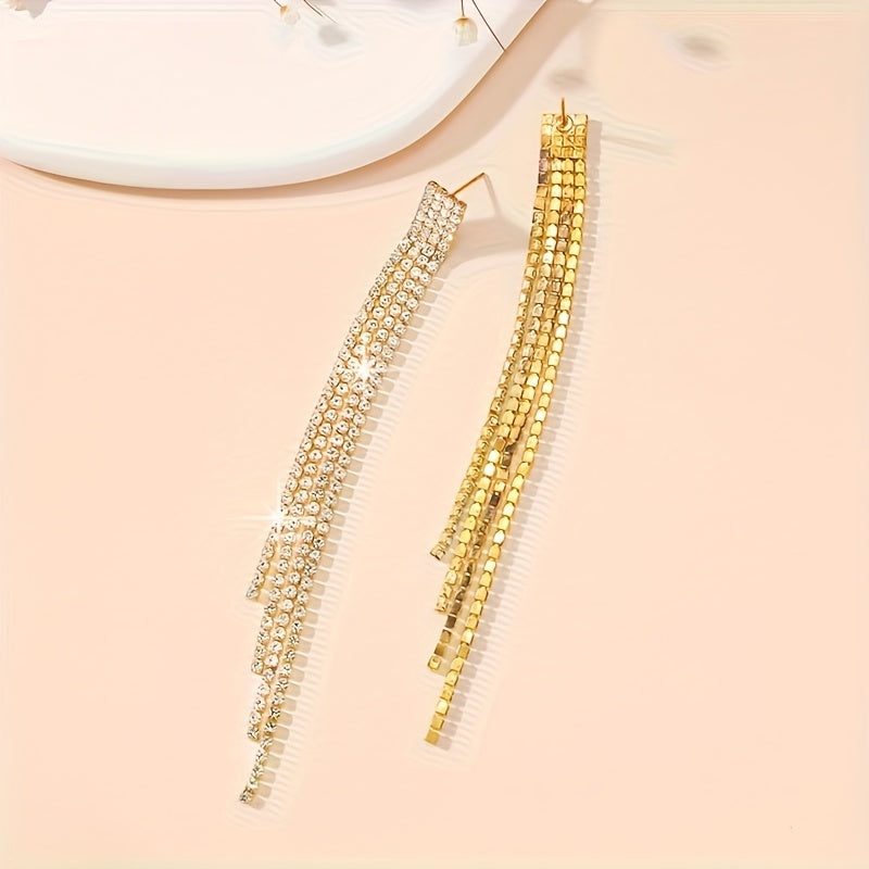 Aureline | Rhinestone Fringe Earrings