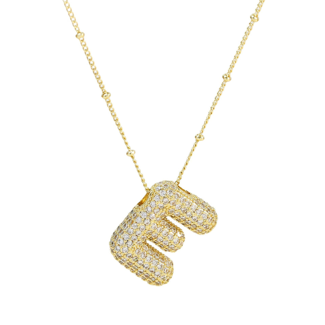 Saskia | Diamond Bubble Letter Necklace