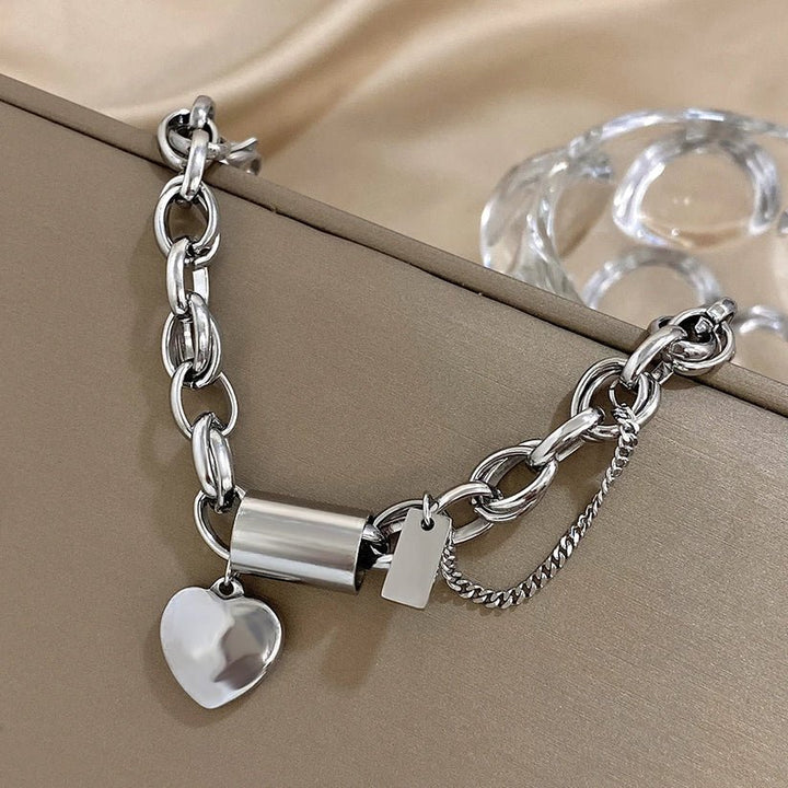 Danica | Gold Heart Charm Chain Bracelet in first_variant_option1 | Elegant Women&