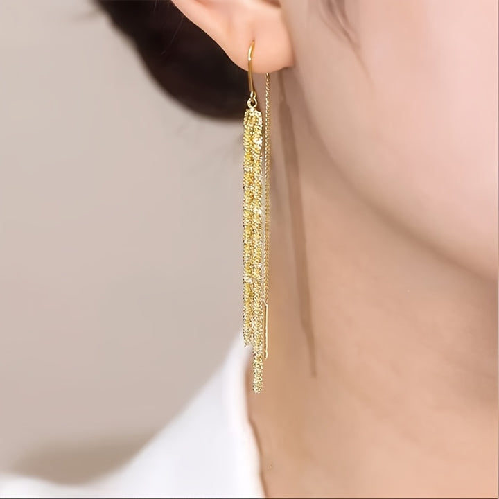 Clarissa | Rhinestone Threader Earrings