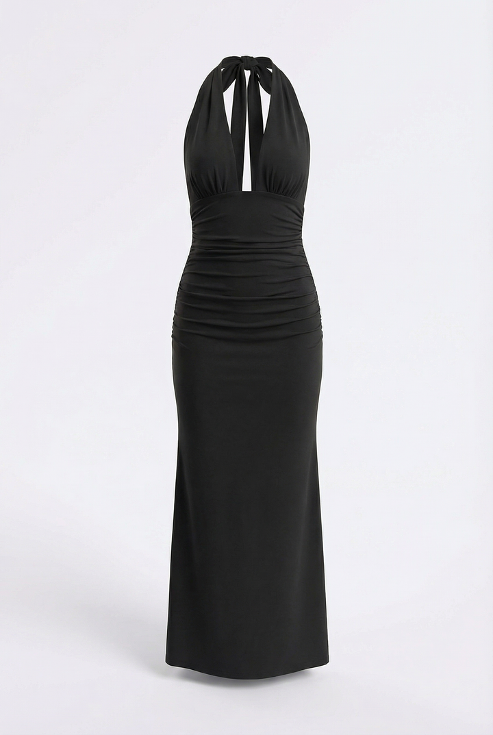 Amara | Halter Neck Maxi Dress