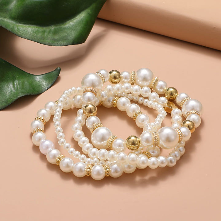 Gisela | Pearl Beaded Elastic Bracelet Set