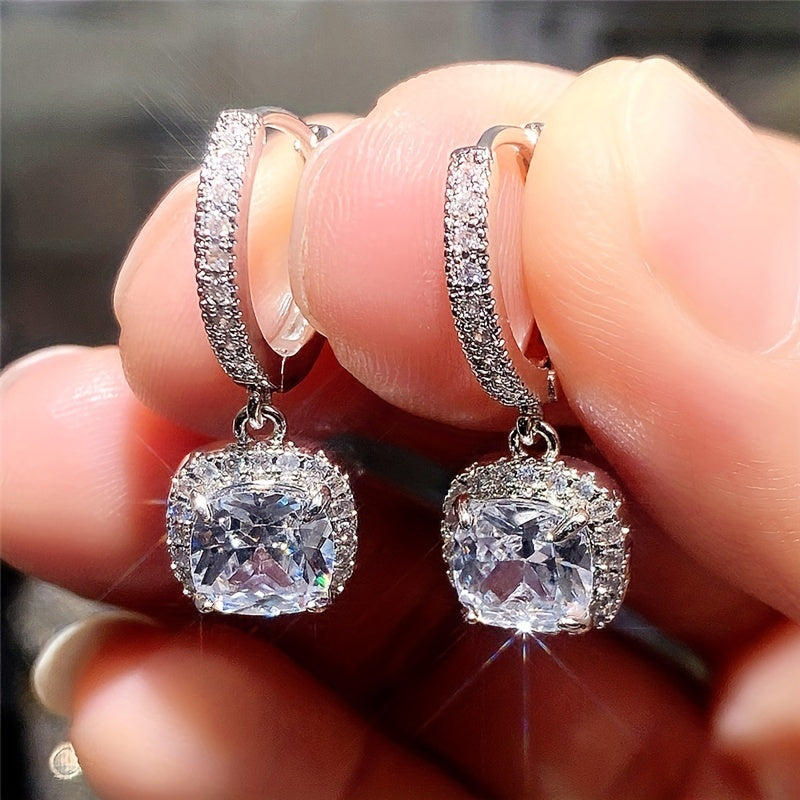 Evelina | Zirconia Halo Huggie Earrings