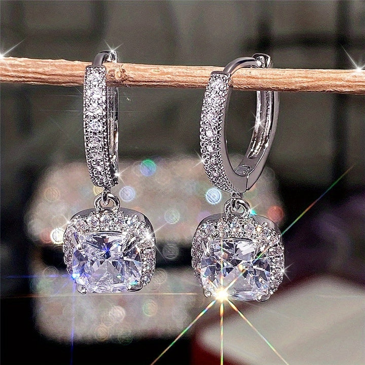 Evelina | Zirconia Halo Huggie Earrings