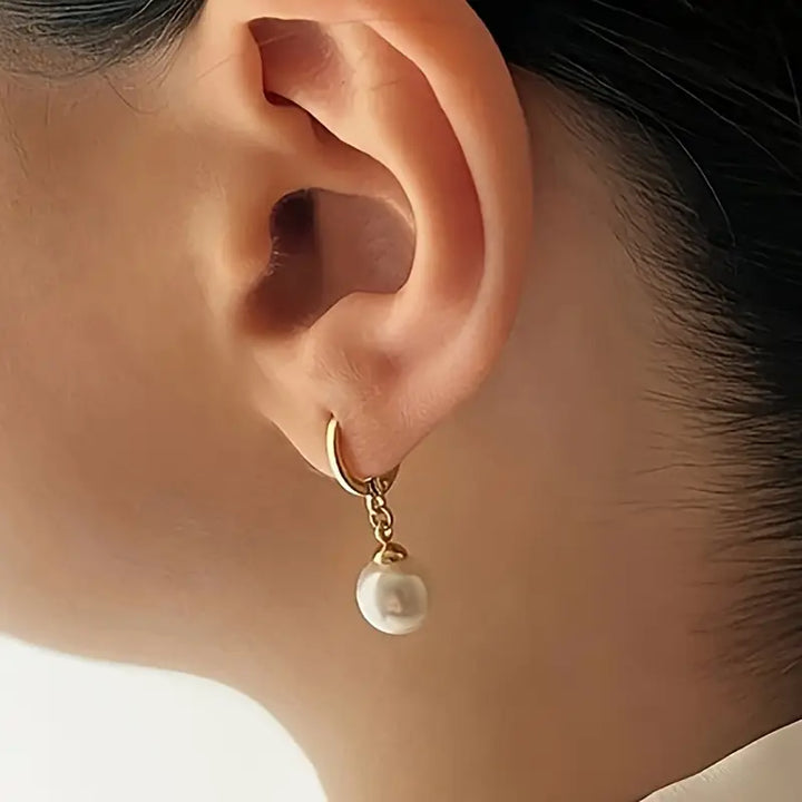 Leofwyn | Gold Pearl Drop Jewelry Set