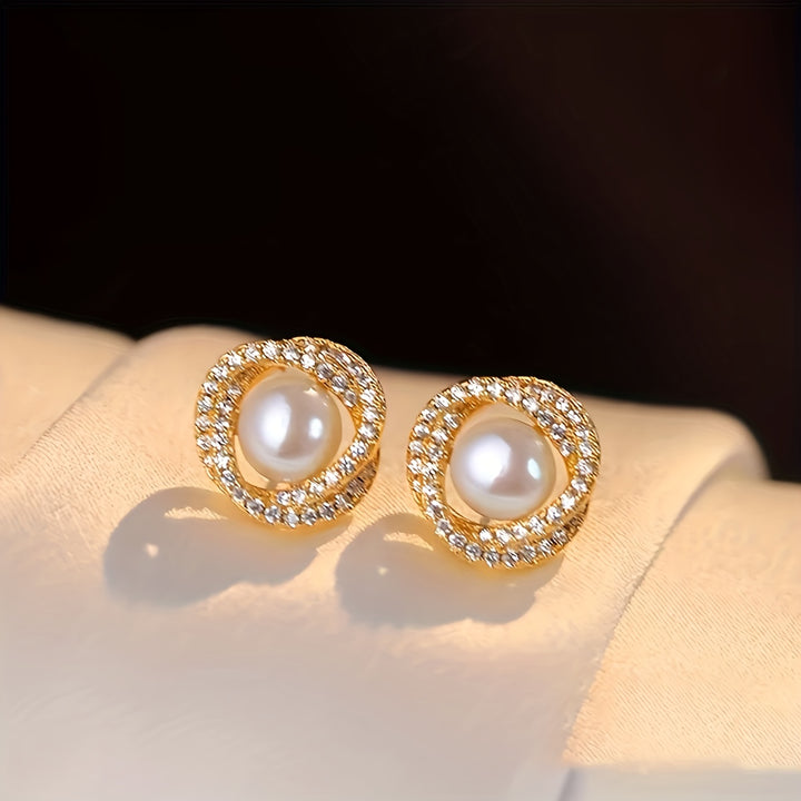 Arabella | Vintage Faux Pearl &amp; Crystal Halo Jewelry Set