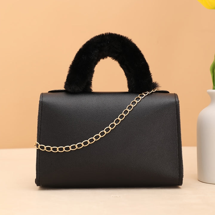 Freya | Faux Fur Handle Chain Crossbody