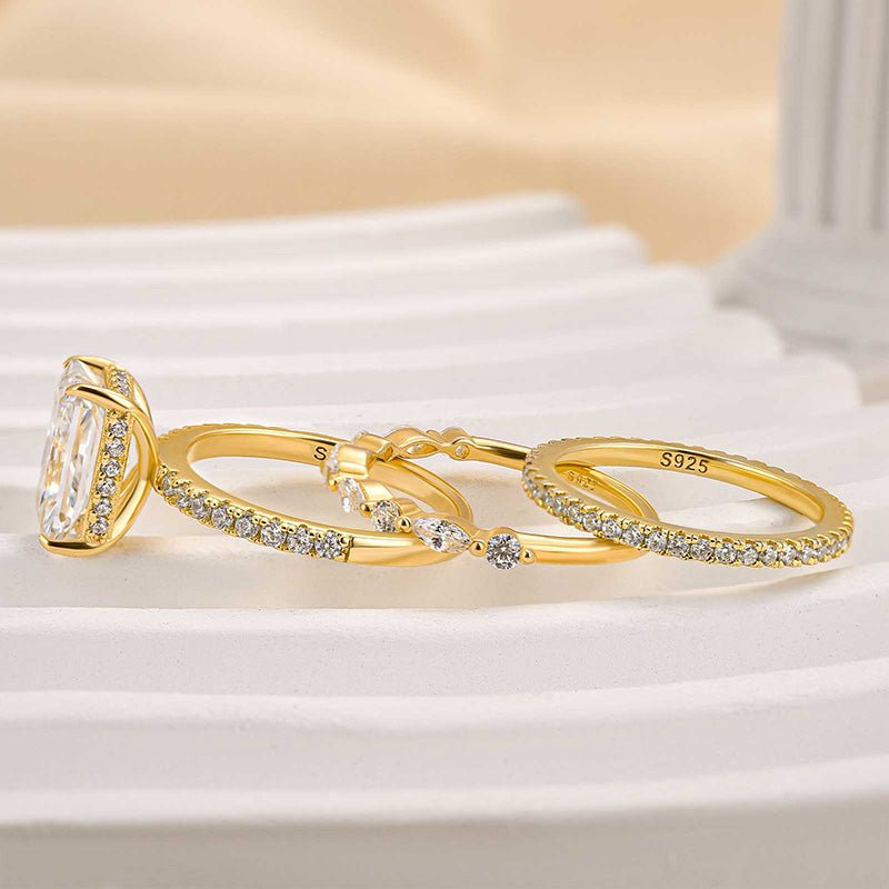Ealhswith | Sparkling Eternity Ring Trio in first_variant_option1 | Elegant Women&