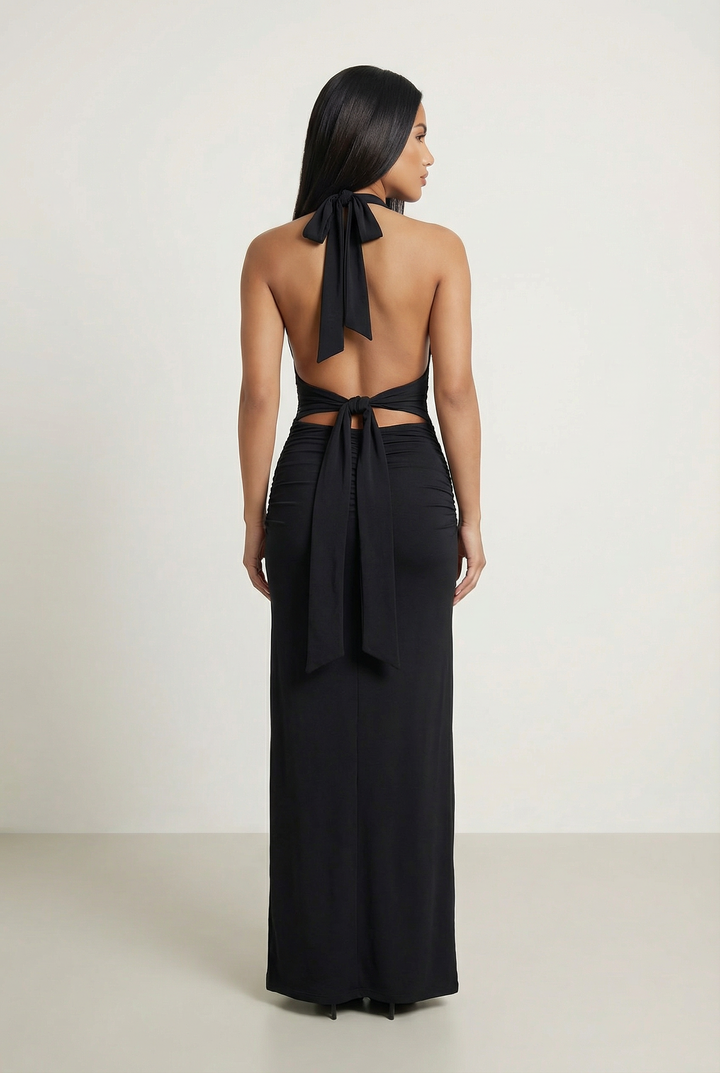 Amara | Halter Neck Maxi Dress
