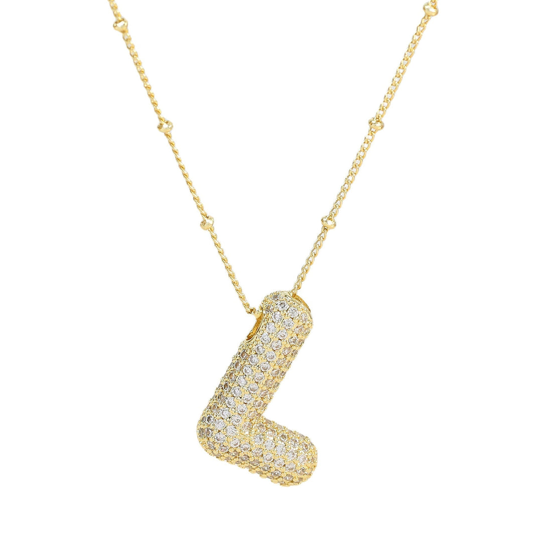 Saskia | Diamond Bubble Letter Necklace