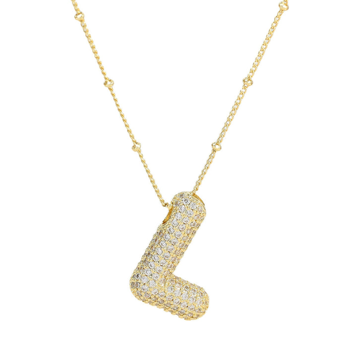 Saskia | Diamond Bubble Letter Necklace