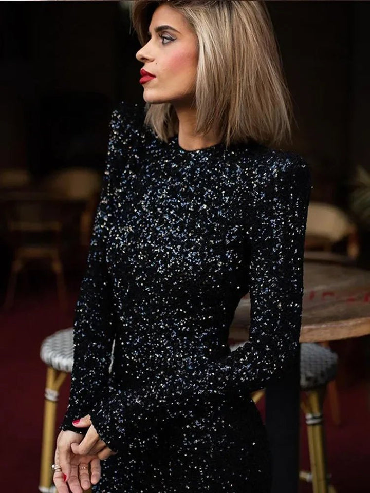 Elia | Sequin Maxi Dress in first_variant_option1 | Elegant Women&