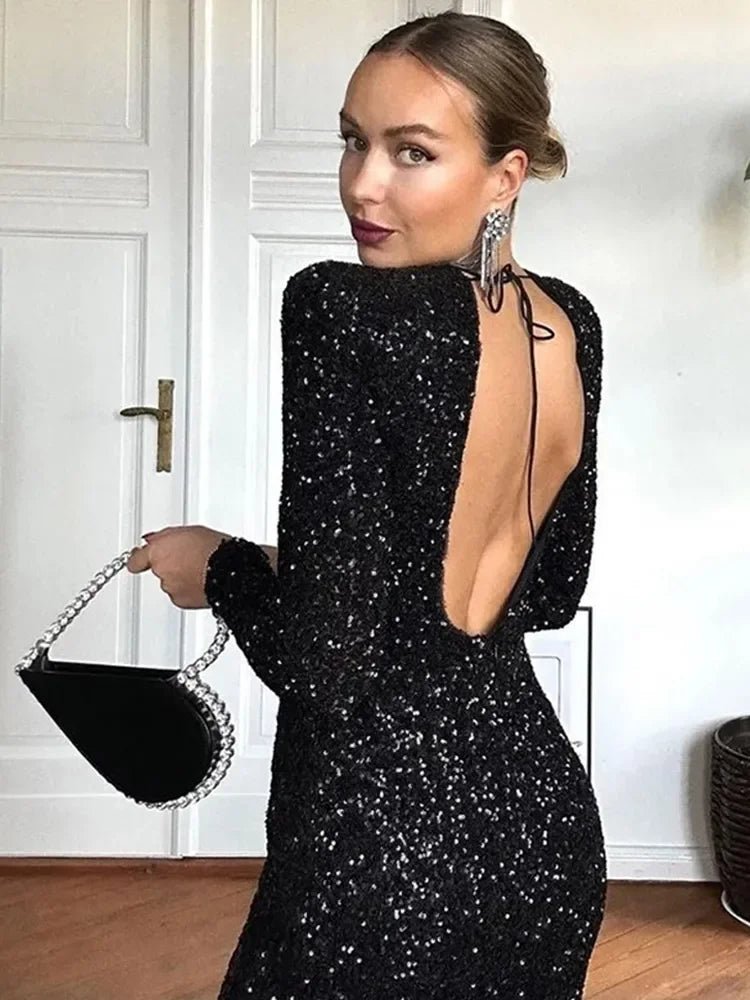 Elia | Sequin Maxi Dress in first_variant_option1 | Elegant Women&